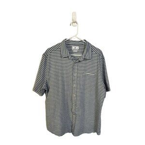 Southern tide striped blue and white button down‎ shirt nautical lightweight XL